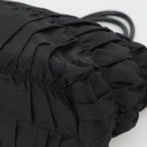 PRADA Tote Bag Nylon Black Silver Auth ep10543