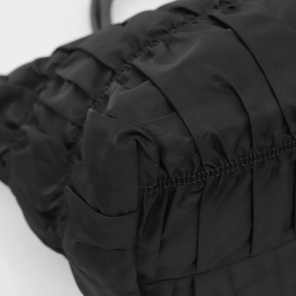 PRADA Tote Bag Nylon Black Silver Auth ep10543