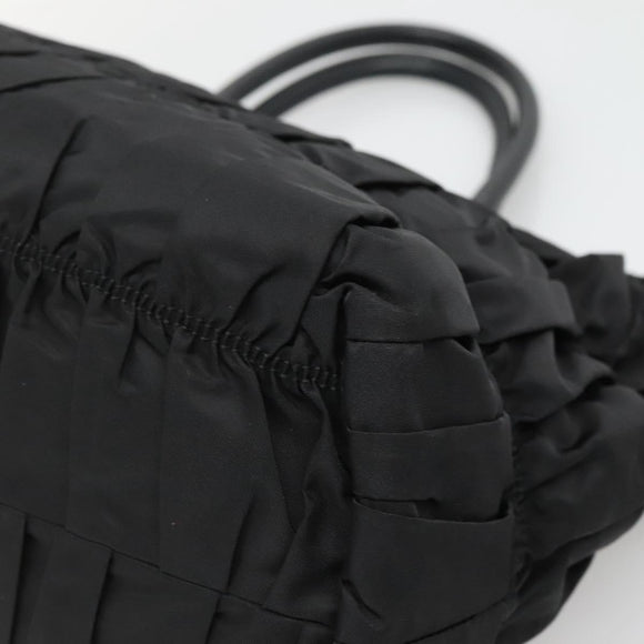 PRADA Tote Bag Nylon Black Silver Auth ep10543