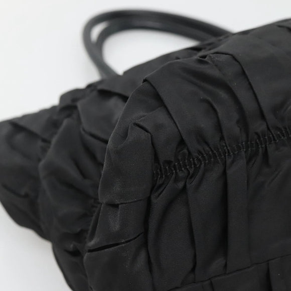 PRADA Tote Bag Nylon Black Silver Auth ep10543