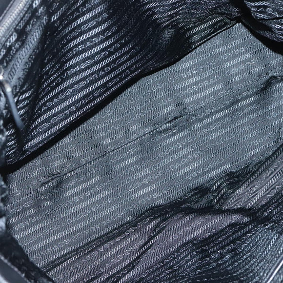 PRADA Tote Bag Nylon Black Silver Auth ep10543