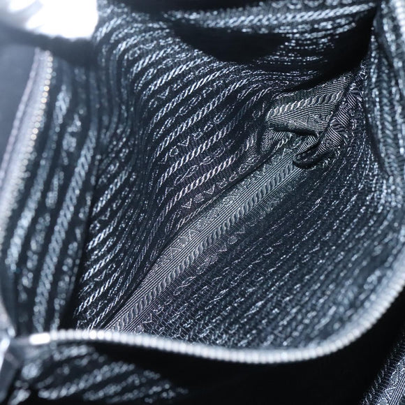 PRADA Tote Bag Nylon Black Silver Auth ep10543