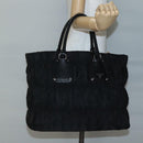 PRADA Tote Bag Nylon Black Silver Auth ep10543-22