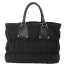 PRADA Tote Bag Nylon Black Silver Auth ep10543-2