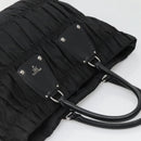 PRADA Tote Bag Nylon Black Silver Auth ep10543-6