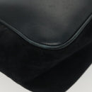 GUCCI Shoulder Bag Suede Navy Gold Auth ep10549-17