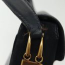 GUCCI Shoulder Bag Suede Navy Gold Auth ep10549-9