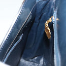 GUCCI Shoulder Bag Suede Navy Gold Auth ep10549-21