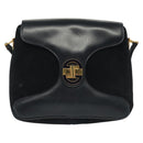 GUCCI Shoulder Bag Suede Navy Gold Auth ep10549-13