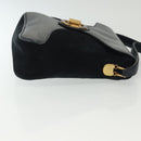 GUCCI Shoulder Bag Suede Navy Gold Auth ep10549-3