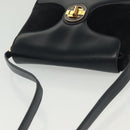 GUCCI Shoulder Bag Suede Navy Gold Auth ep10549-6