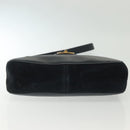 GUCCI Shoulder Bag Suede Navy Gold Auth ep10549-5