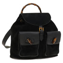 GUCCI Bamboo Backpack Suede Black Gold 003 2058 0016 Auth ep10550-1