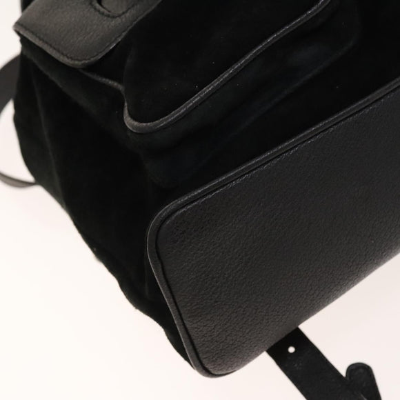 GUCCI Bamboo Backpack Suede Black Gold 003 2058 0016 Auth ep10550
