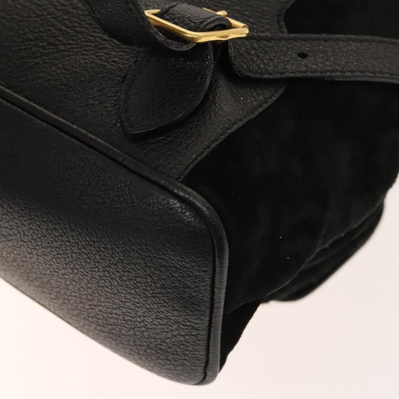 GUCCI Bamboo Backpack Suede Black Gold 003 2058 0016 Auth ep10550