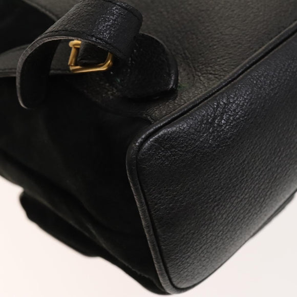 GUCCI Bamboo Backpack Suede Black Gold 003 2058 0016 Auth ep10550