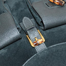GUCCI Bamboo Backpack Suede Black Gold 003 2058 0016 Auth ep10550-17