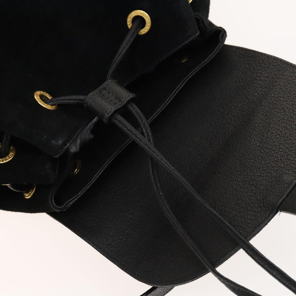 GUCCI Bamboo Backpack Suede Black Gold 003 2058 0016 Auth ep10550