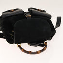 GUCCI Bamboo Backpack Suede Black Gold 003 2058 0016 Auth ep10550-7