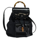 GUCCI Bamboo Backpack Nylon Black Silver 003 3444 0030 Auth ep10557-1