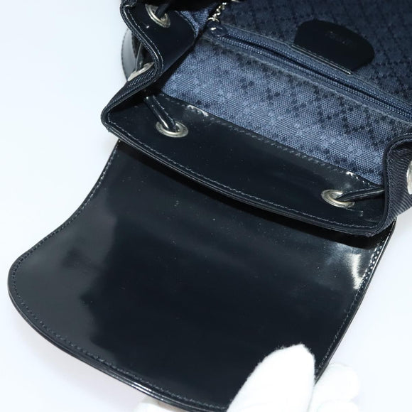 GUCCI Bamboo Backpack Nylon Black Silver 003 3444 0030 Auth ep10557