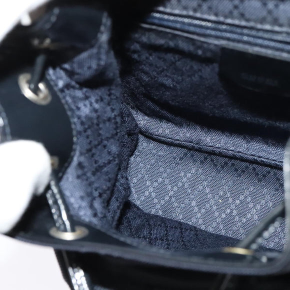 GUCCI Bamboo Backpack Nylon Black Silver 003 3444 0030 Auth ep10557