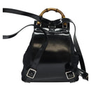 GUCCI Bamboo Backpack Nylon Black Silver 003 3444 0030 Auth ep10557-2