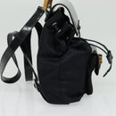GUCCI Bamboo Backpack Nylon Black Silver 003 3444 0030 Auth ep10557-4