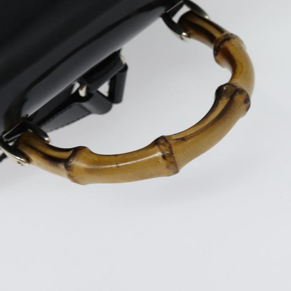 GUCCI Bamboo Backpack Nylon Black Silver 003 3444 0030 Auth ep10557