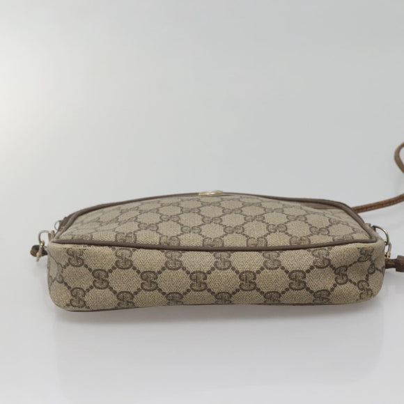 GUCCI GG Supreme Schoudertas PVC Beige Goud 56 02 068 Auth ep10564