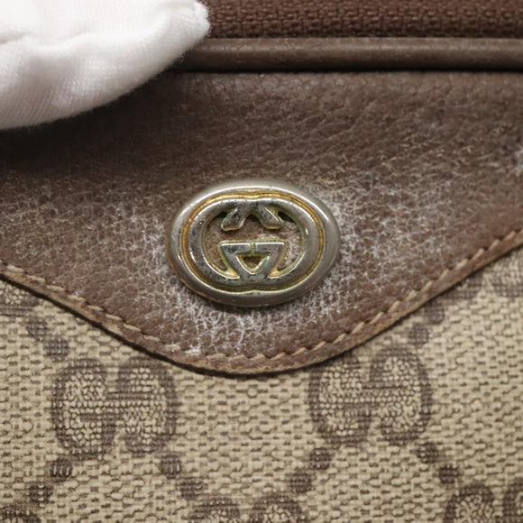 GUCCI GG Supreme Schoudertas PVC Beige Goud 56 02 068 Auth ep10564