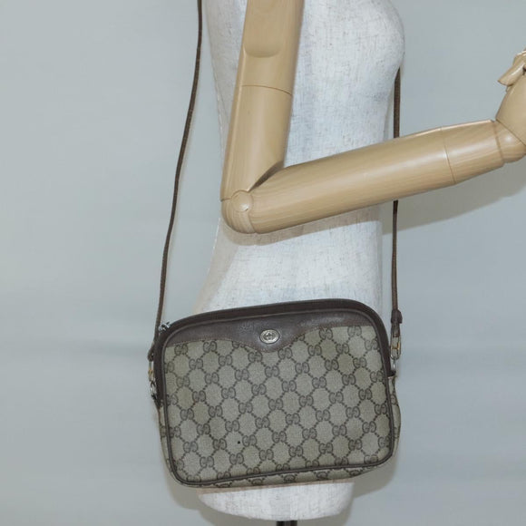 GUCCI GG Supreme Schoudertas PVC Beige Goud 56 02 068 Auth ep10564