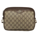 GUCCI GG Supreme Schoudertas PVC Beige Goud 56 02 068 Auth ep10564-13