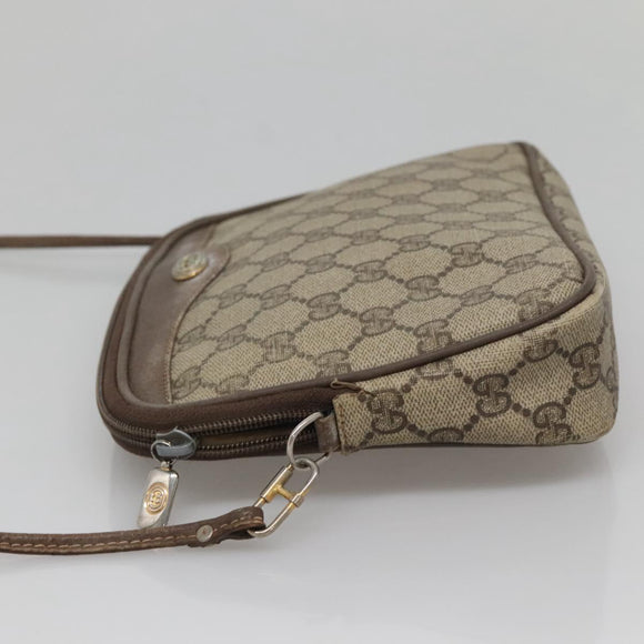 GUCCI GG Supreme Schoudertas PVC Beige Goud 56 02 068 Auth ep10564