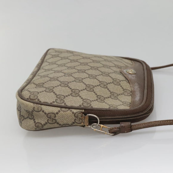 GUCCI GG Supreme Schoudertas PVC Beige Goud 56 02 068 Auth ep10564