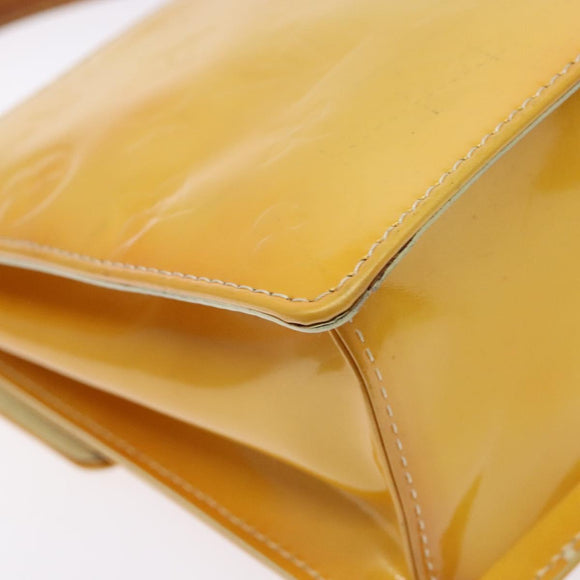 LOUIS VUITTON Monogram Vernis Spring Street Bag Lime Yellow M91068 Auth ep10568