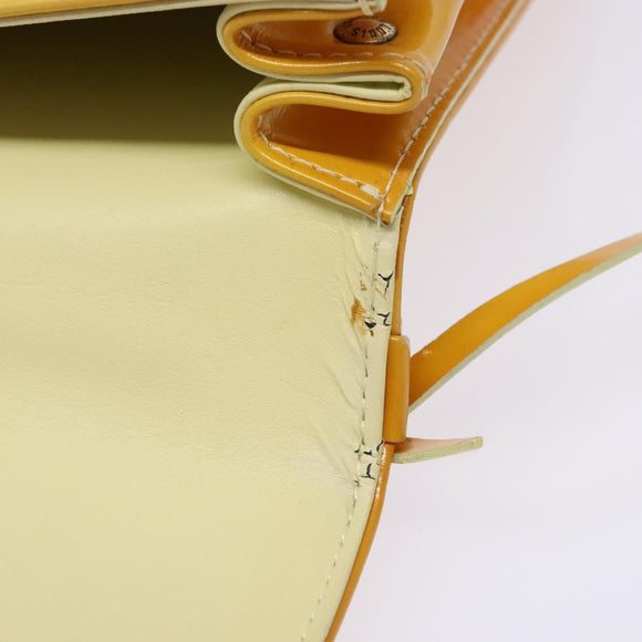 LOUIS VUITTON Monogram Vernis Spring Street Bag Lime Yellow M91068 Auth ep10568