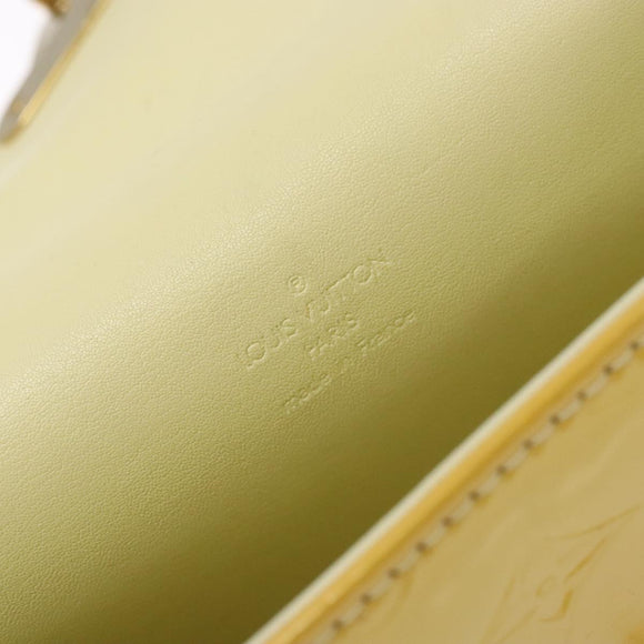 LOUIS VUITTON Monogram Vernis Spring Street Bag Lime Yellow M91068 Auth ep10568
