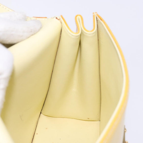 LOUIS VUITTON Monogram Vernis Spring Street Bag Lime Yellow M91068 Auth ep10568