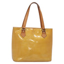 LOUIS VUITTON Monogram Vernis Houston Hand Bag Beige M91004 LV Auth ep10571-1