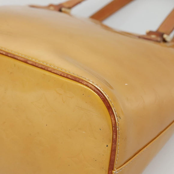 LOUIS VUITTON Monogram Vernis Houston Hand Bag Beige M91004 LV Auth ep10571