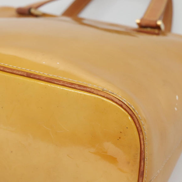 LOUIS VUITTON Monogram Vernis Houston Hand Bag Beige M91004 LV Auth ep10571