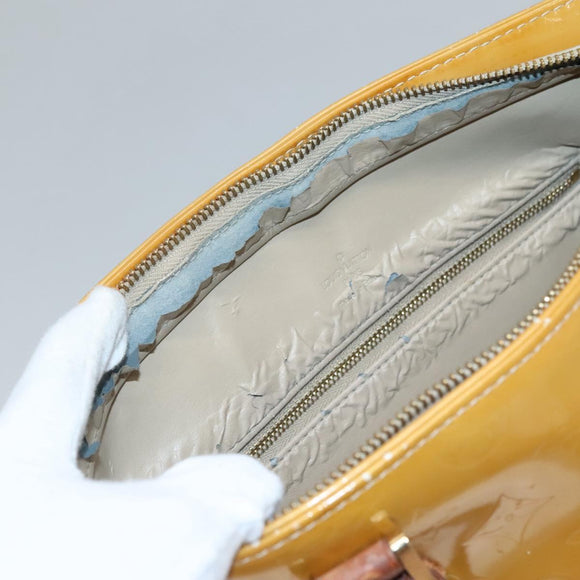 LOUIS VUITTON Monogram Vernis Houston Hand Bag Beige M91004 LV Auth ep10571