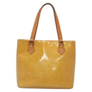 LOUIS VUITTON Monogram Vernis Houston Hand Bag Beige M91004 LV Auth ep10571-2