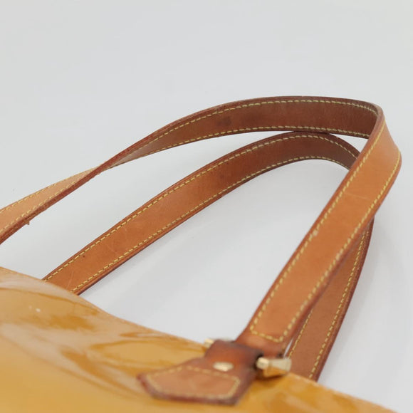 LOUIS VUITTON Monogram Vernis Houston Hand Bag Beige M91004 LV Auth ep10571