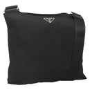 PRADA Shoulder Bag Nylon Black Silver Auth ep10576-1