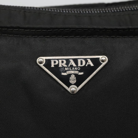PRADA Shoulder Bag Nylon Black Silver Auth ep10576