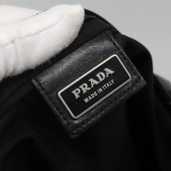 PRADA Shoulder Bag Nylon Black Silver Auth ep10576