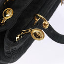 Christian Dior Lady Dior Canage Hand Bag Nylon Black Gold Auth ep10577-10