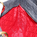 Christian Dior Lady Dior Canage Hand Bag Nylon Black Gold Auth ep10577-20
